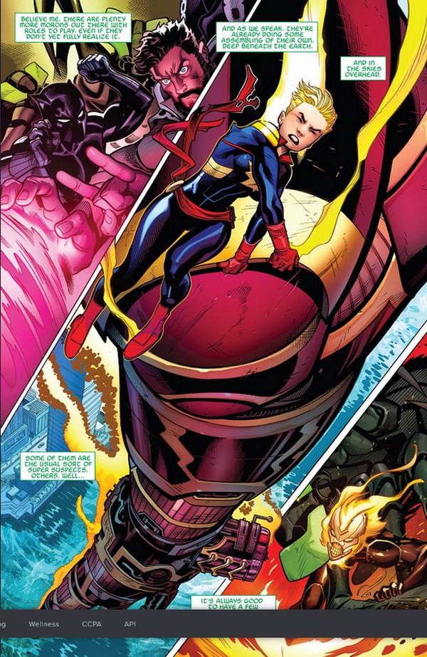 Captain Marvel lifting celestial