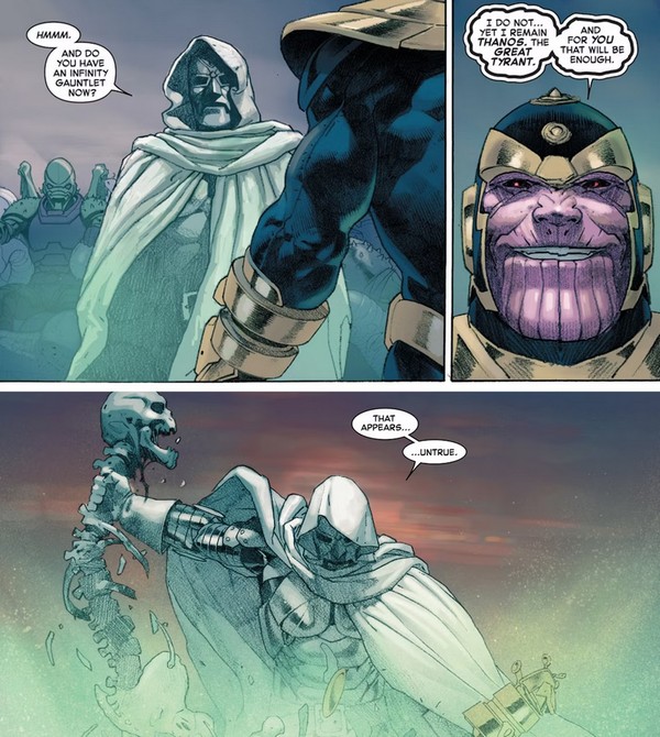 Dr. Doom overpowers Thanos