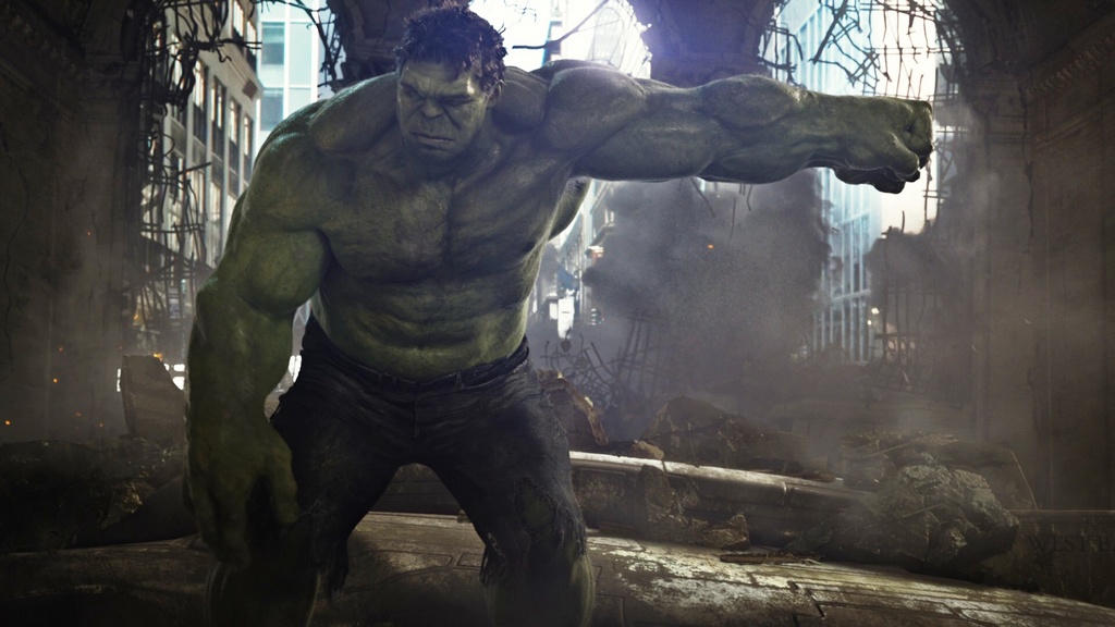 Hulk punches thor