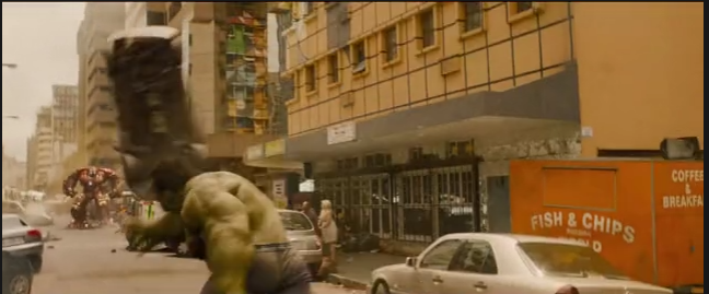 Hulk throws a car