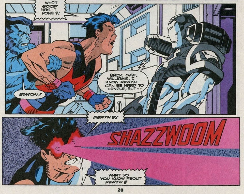 Wonder Man projecting energy from his eyes