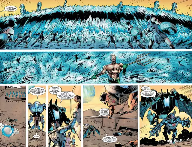 Aquaman summoned a giant wave
