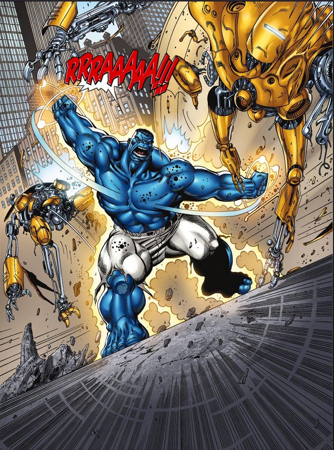 Blue Hulk transformation