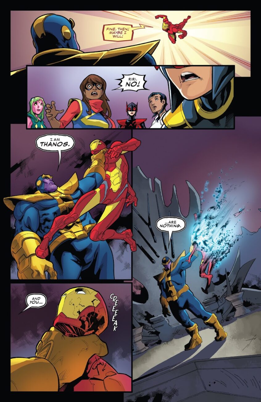 Thanos catches Iron Heart