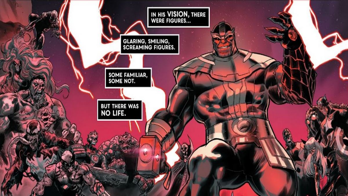 Thanos wielding Black Infinity Stone Death Stone 1
