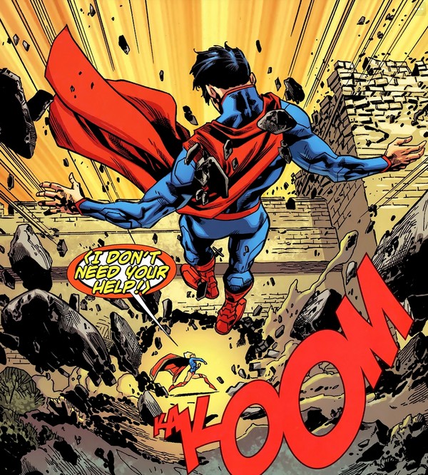 Supergirl punches superman