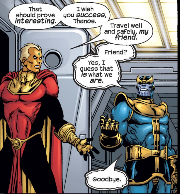 Thanos and Warlock friends