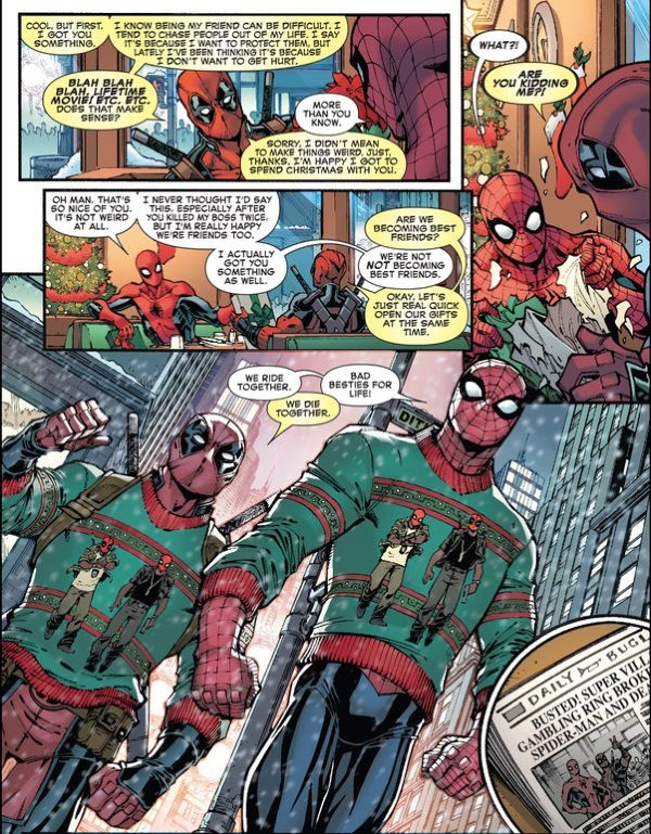deadpool spider man christmas sweaters