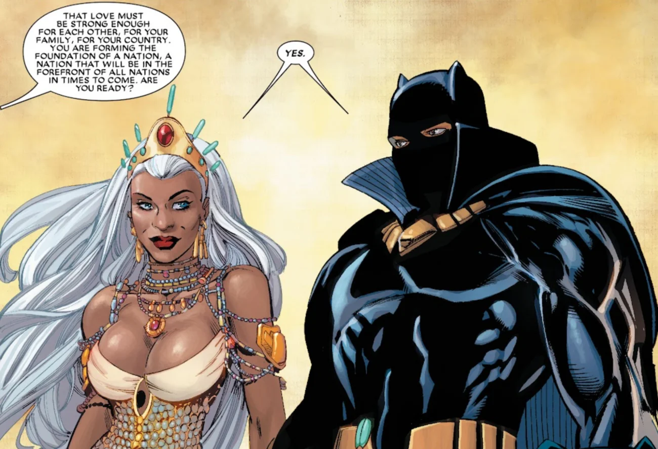 Black Panther and Ororo marriage
