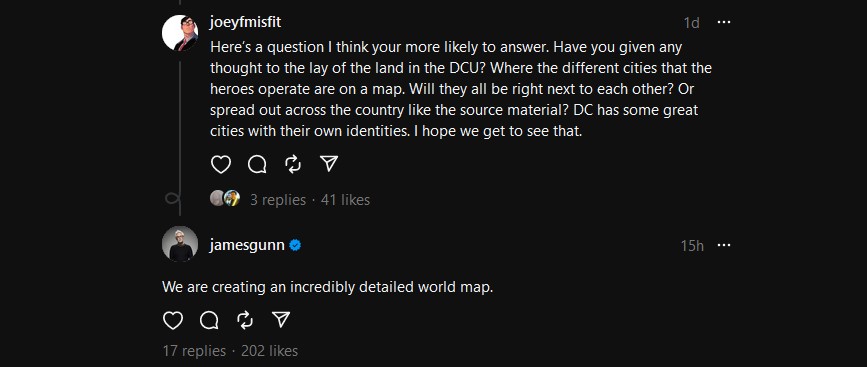 James Gunn Confirms the World Map of DCEU Will Be ‘Incredibly Detailed'