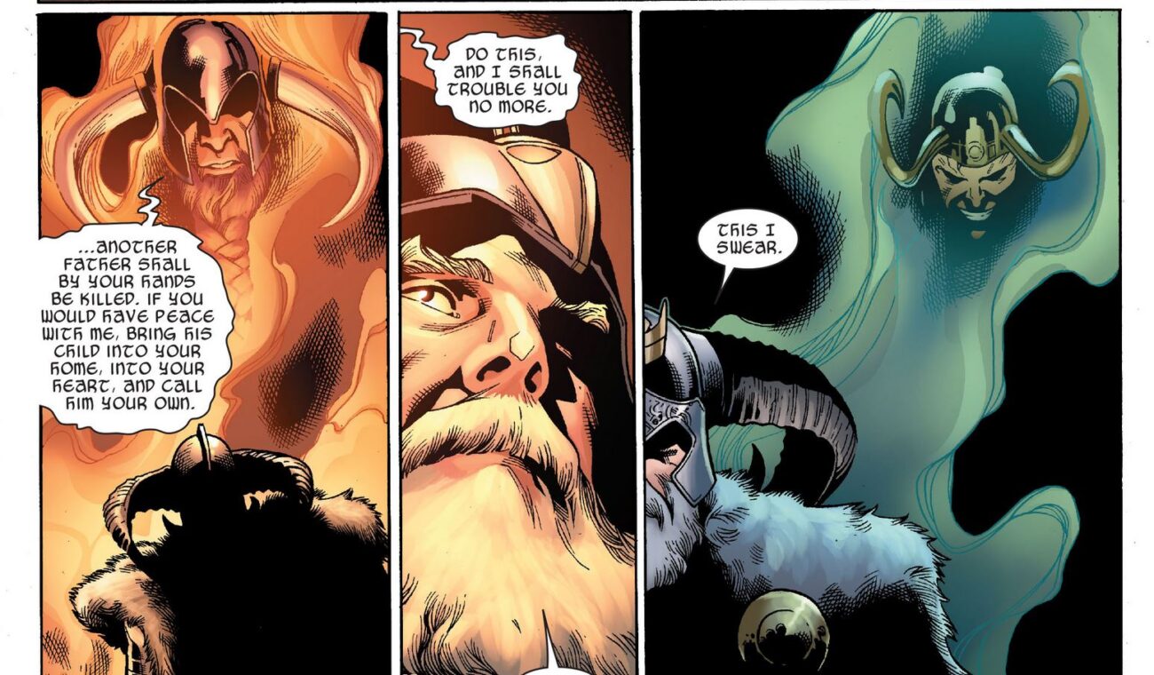 Loki lying to Odin