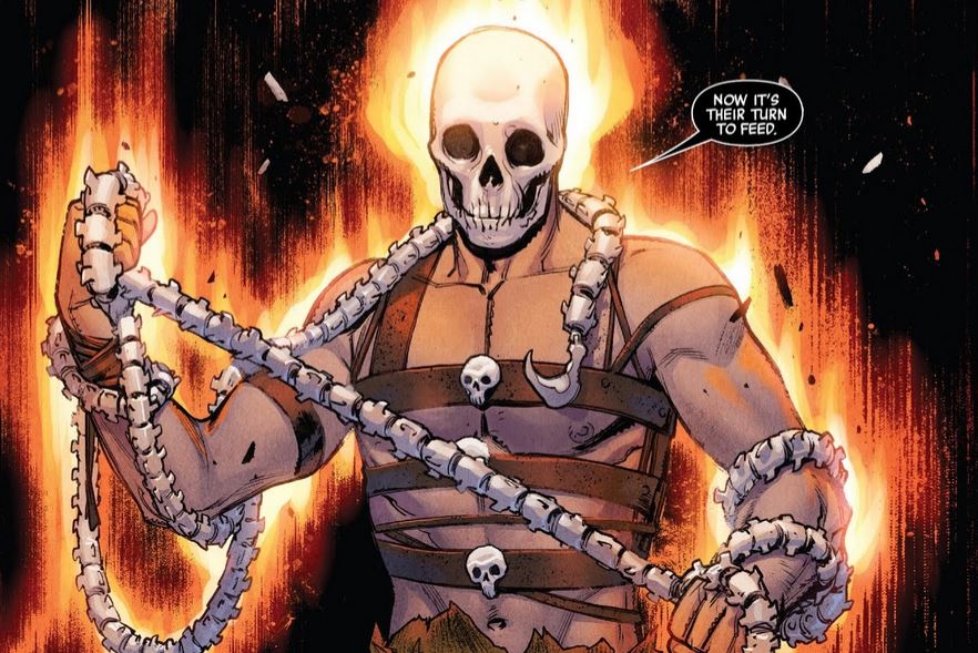 Prehistoric ghost rider mystic chain made out of bones