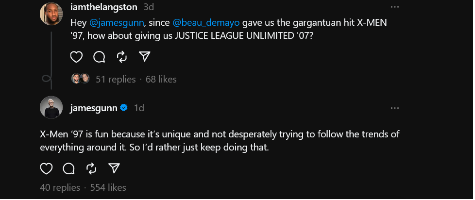 james gunn on justice league unlimited