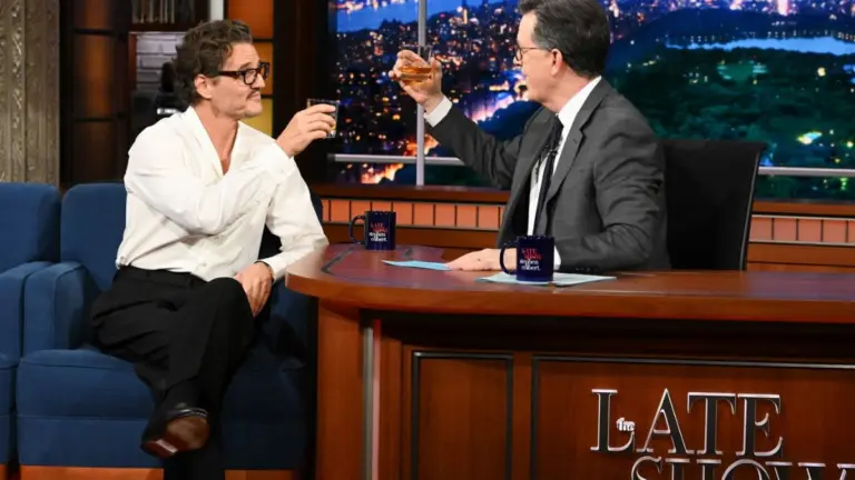 ‘The Mandalorian and Grogu’ Star Pedro Pascal Reacts to Stephen Colbert’s Kiss with Julia Louis-Dreyfus and Asks for One Too