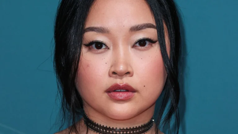 ‘Coyote vs. Acme’ Star Lana Condor Turns Heads in a Deep-Plunge White Gown at the Fashion Trust U.S. Awards